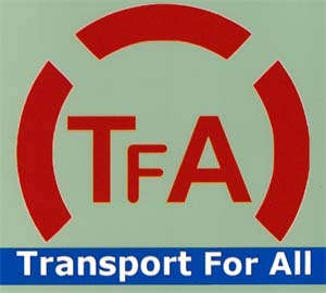 TFA TRANSPORT FOR ALL (and logo) trademark logo