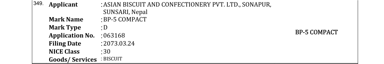 Original bulletin entry for BP-5 COMPACT