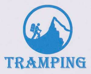 TRAMPING (and logo) trademark logo