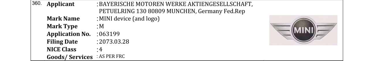 Original bulletin entry for MINI device (and logo)