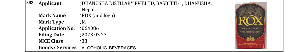 Original bulletin entry for ROX (and logo)