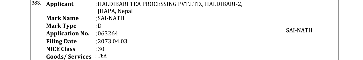 Original bulletin entry for SAI-NATH