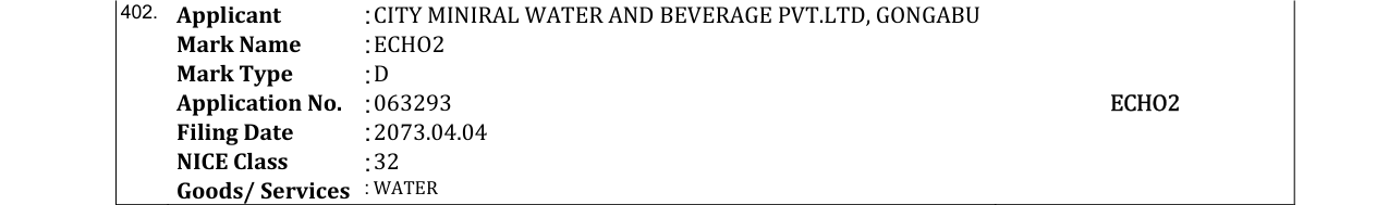 Original bulletin entry for ECHO2