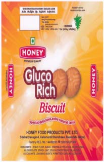 HONEY GLUCO RICH BISCUIT (and logo) trademark logo