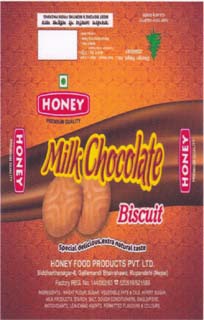 HONEY MILK CHOCOLATE BISCUIT (and logo) trademark logo