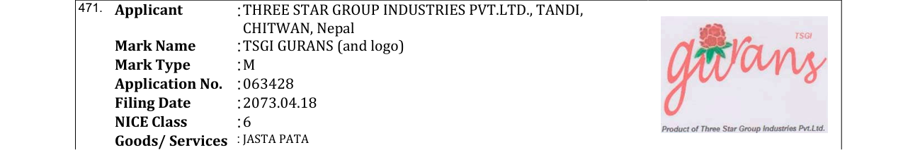 Original bulletin entry for TSGI GURANS (and logo)