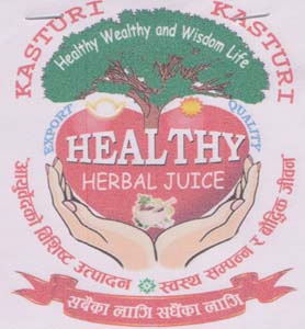KASTURI HEALTHY HERBAL JUICE (and logo) trademark logo