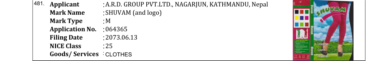 Original bulletin entry for SHUVAM (and logo)