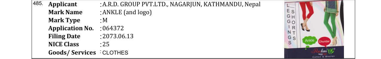 Original bulletin entry for ANKLE (and logo)