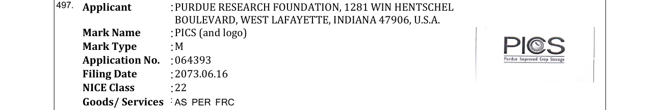 Original bulletin entry for PICS (and logo)