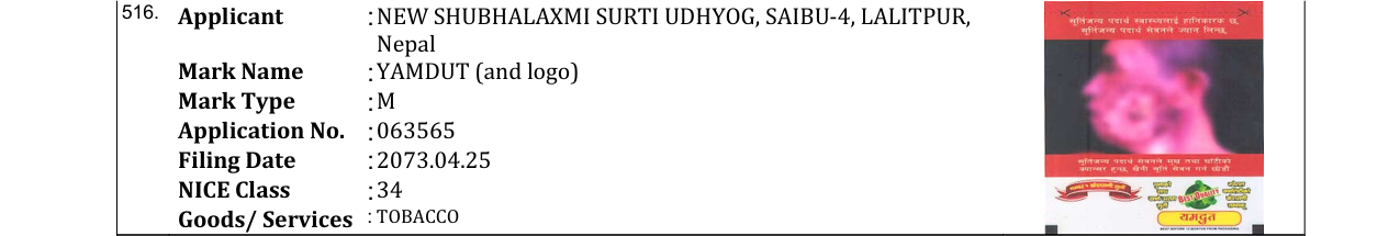 Original bulletin entry for YAMDUT (and logo)