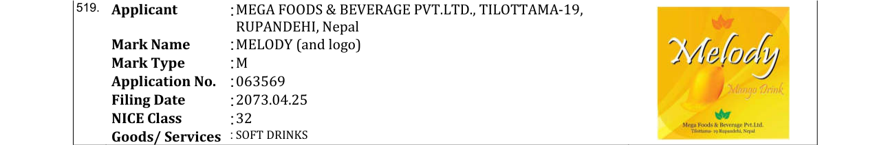 Original bulletin entry for MELODY (and logo)