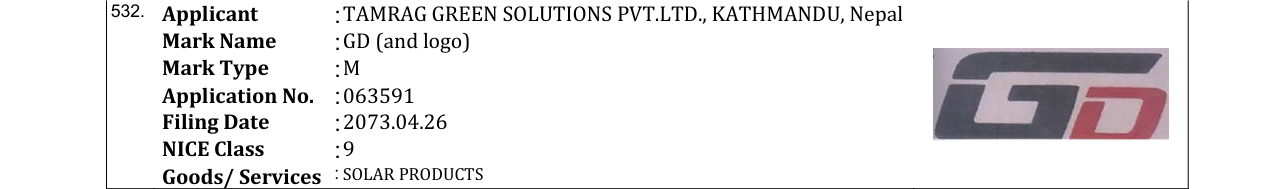 Original bulletin entry for GD (and logo)