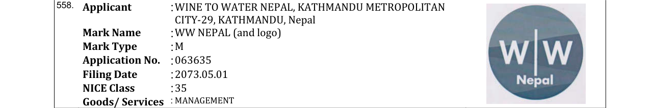 Original bulletin entry for WW NEPAL (and logo)