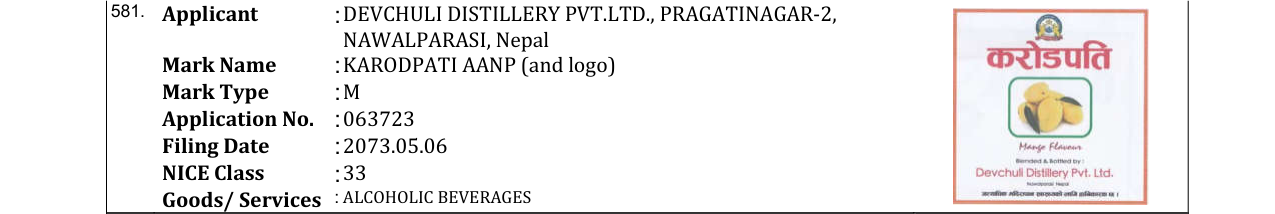 Original bulletin entry for KARODPATI AANP (and logo)