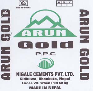 ARUN GOLD (and logo) trademark logo