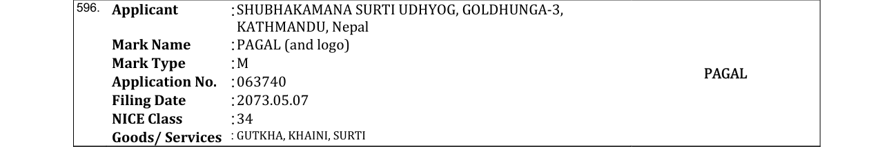 Original bulletin entry for PAGAL (and logo)