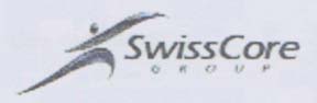 SWISSCORE (and logo) trademark logo