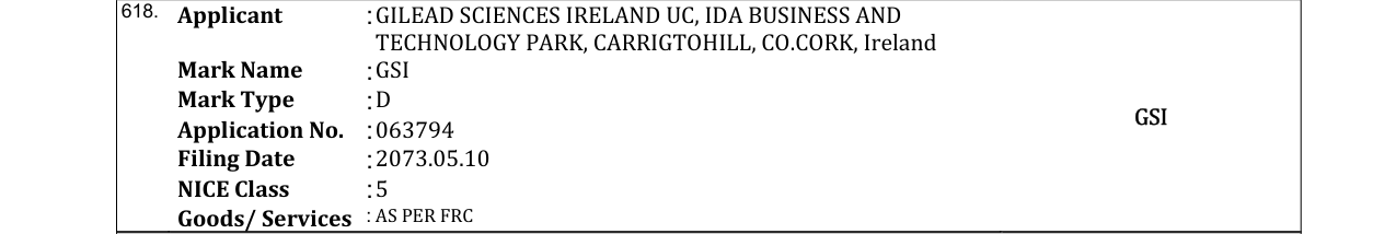 Original bulletin entry for GSI