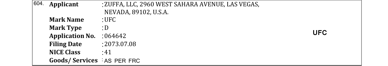 Original bulletin entry for UFC