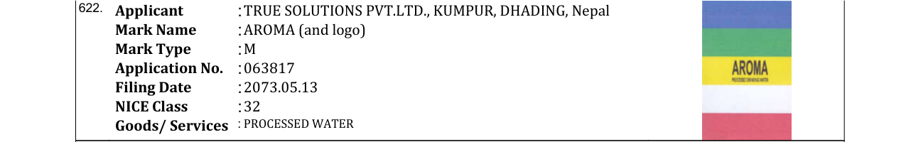 Original bulletin entry for AROMA (and logo)