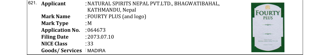 Original bulletin entry for FOURTY PLUS (and logo)