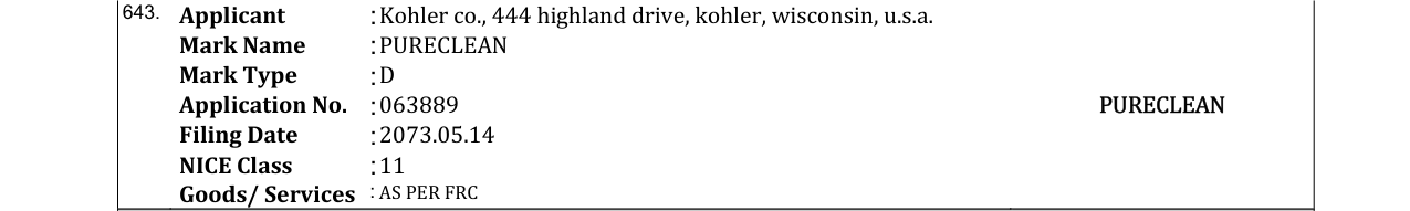 Original bulletin entry for PURECLEAN