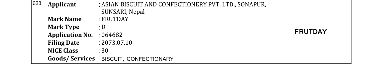 Original bulletin entry for FRUTDAY