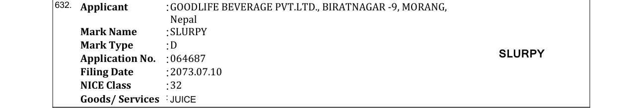 Original bulletin entry for SLURPY