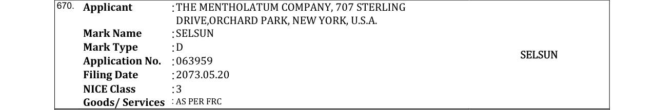 Original bulletin entry for SELSUN