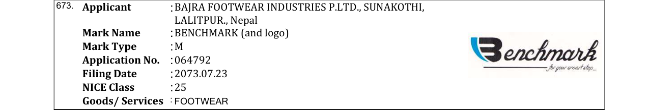 Original bulletin entry for BENCHMARK (and logo)