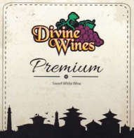 DIVINE WINES PREMIUM WHITE WINE (and logo) trademark logo