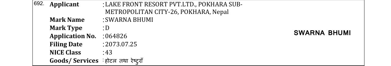 Original bulletin entry for SWARNA BHUMI
