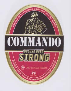COMMANDO DELUXE BEER STRONG (and logo) trademark logo