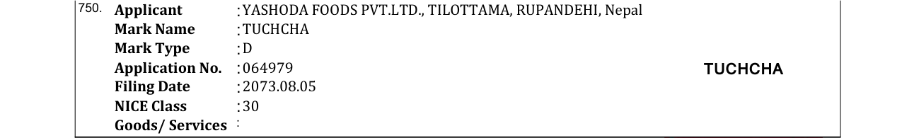 Original bulletin entry for TUCHCHA