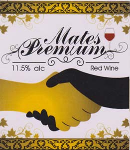 MATES PREMIUM RED WINE (and logo) trademark logo