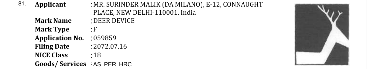 Original bulletin entry for DEER DEVICE