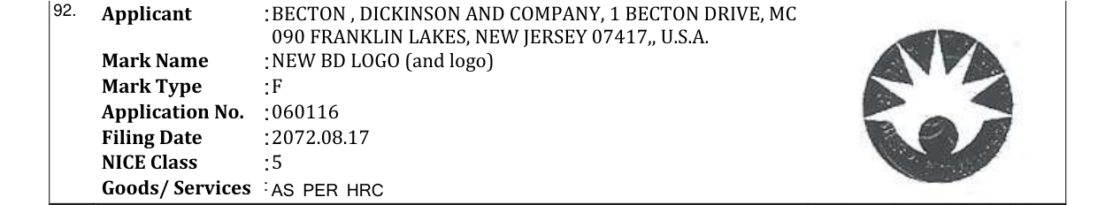Original bulletin entry for NEW BD LOGO (and logo)