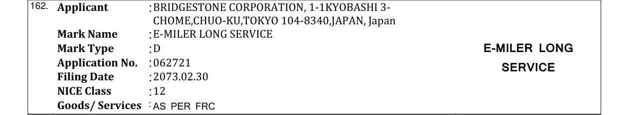 Original bulletin entry for E-MILER LONG SERVICE