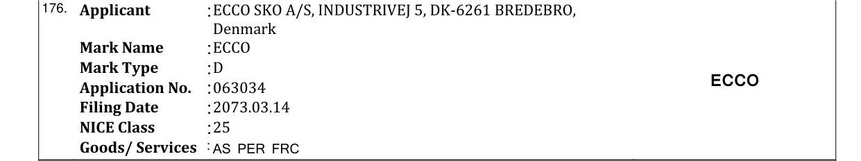 Original bulletin entry for ECCO