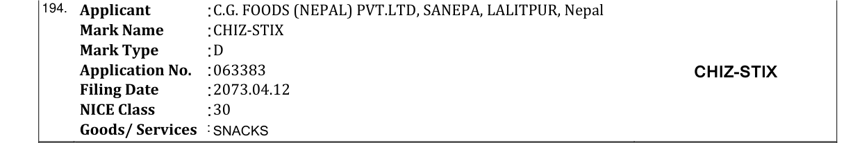 Original bulletin entry for CHIZ-STIX