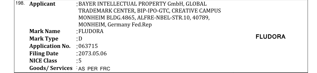 Original bulletin entry for FLUDORA
