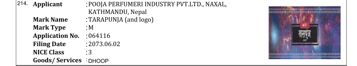Original bulletin entry for TARAPUNJA (and logo)