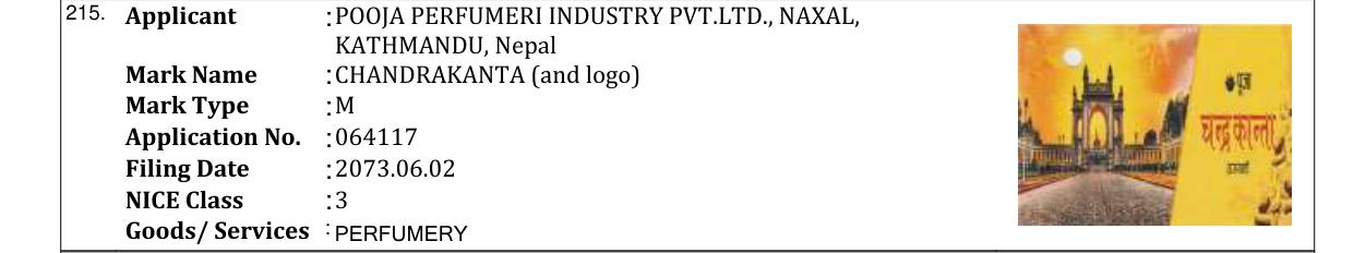 Original bulletin entry for CHANDRAKANTA (and logo)