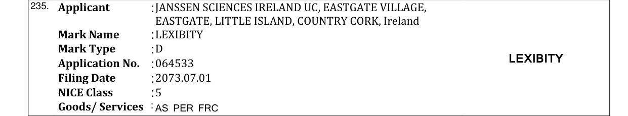 Original bulletin entry for LEXIBITY