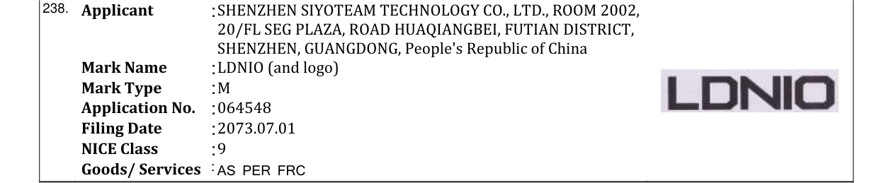 Original bulletin entry for LDNIO (and logo)