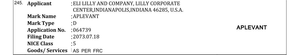 Original bulletin entry for APLEVANT