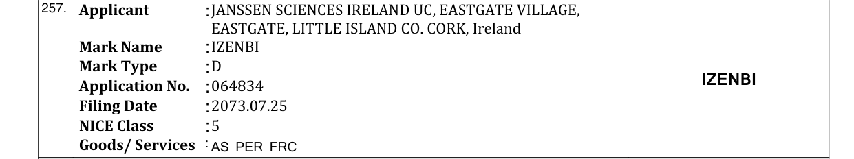 Original bulletin entry for IZENBI