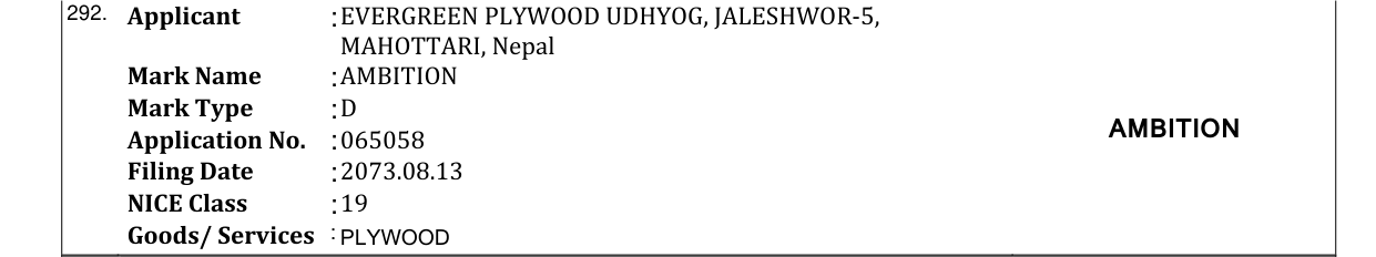 Original bulletin entry for AMBITION