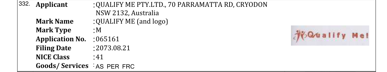 Original bulletin entry for QUALIFY ME (and logo)